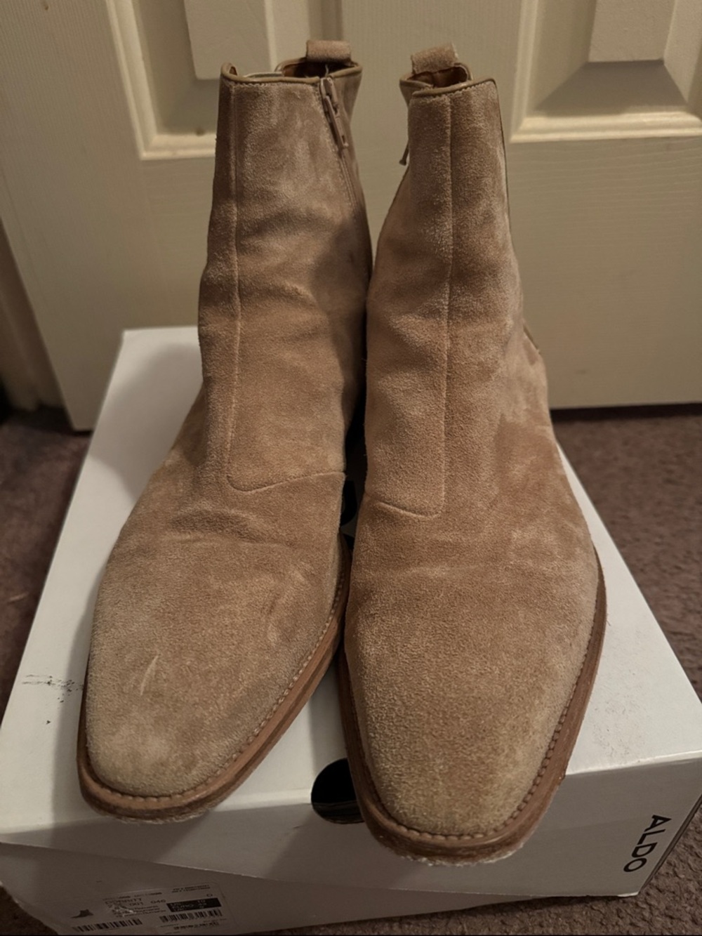 ALDO Men's Suede Chelsea Boots in Light Taupe Size 10